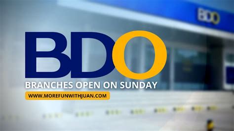 bdo branches open on sunday